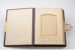 photo album, Art Nouveau, three sided gilded edge, metal, leather, the beginning of the 20th cent.,...