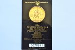 ASV, 10 dolāri, 1984 g., "1984. gada vasaras olimpiskās spēles, Losandželosa", zelts, 900 prove, 16....