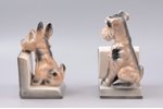 figurine, bookends "Dogs", faience, Riga (Latvia), Riga Ceramics Factory, the 40ies of 20th cent., 1...