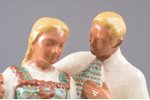 figurine, Couple in folk costumes, ceramics, Lithuania, USSR, Kaunas industrial complex "Daile", mol...