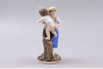 figurine, Lady with a baby, porcelain, Russia, Gardner manufactory, the middle of the 19th cent., 13...