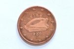 5 centi, 2008 g., Kalšanas gada kļūda (008), Īrija, Ø 2.13 mm, AU...