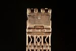 pulksteņa rokassprādze, PSRS, 20 gs. 50tie gadi, sudrabs, zeltījums, 875 prove, 31.05 g, 15.5 cm...