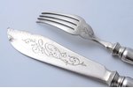 set of 6 forks and 6 knives, silver, 84 standard, 906.6 g, ( forks 411.45 g / knives 495.15 g ), eng...