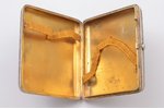 cigarette case, silver, 84 standard, 124.2 g, niello enamel, gilding, 9.7 х 6.3 х 2 cm, 1891, Moscow...