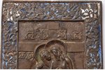 икона, "Не рыдай Мене, Мати", медный сплав, 3-цветная эмаль, Российская империя, 19-й век, 11 x 9.4...