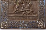 icon, "Don't cry, Mother", copper alloy, 3-color enamel, Russia, the 19th cent., 11 x 9.4 x 0.25 cm,...