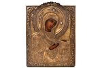 icon, Mother of God Bogolubskaya (holding a scroll in hand), board, silver, painting, guilding, 84 s...