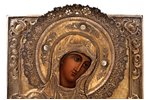 икона, Пресвятая Богородица Боголюбская (со свитком), доска, серебро, живопиcь, золочение, 84 проба,...