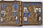 icon with foldable side flaps, Deesis: Jesus Christ, Holy Virgin Mary and St. John the Baptist, Vyg,...