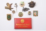 document, set of badges, hunting-themed badges and a certificate of the Central Council of Fish Cons...
