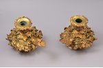 pair of candle-holders, bronze, H 11 / Ø 13 cm, weight 1900 g., the 19th cent....