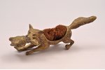 needle bed, Fox with prey, bronze, 12.5 х 5 cm, weight 162 g., the 1st half of the 20th cent....