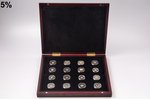 A set of coins from different countries in miniature, gold, fineness 999, 8 g, fine gold weight 8 g...