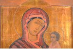 icon, Our Lady of Tikhvin, board, painting, painting on silver, Russia, the 19th cent., 35.5 x 31.5...