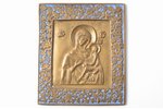 icon, Iberian Icon of the Mother of God, copper alloy, 1-color enamel, Russia, 11.2 х 9.6 х 0.4 cm...