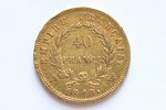 France, 40 francs, 1810, Napoléon I, gold, fineness 900, 12.90322 g, fine gold weight 11.6135 g, F# ...