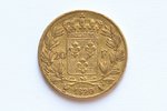 France, 20 francs, 1820, Louis XVIII, gold, fineness 900, 6.45161 g, fine gold weight 5.806 g, F# 51...