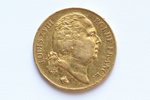 France, 20 francs, 1820, Louis XVIII, gold, fineness 900, 6.45161 g, fine gold weight 5.806 g, F# 51...