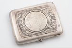 cigarette case, silver, 875 standard, 169.5 g, 10.9 х 8.5 х 1.7 cm, the 30ties of 20th cent., Latvia...