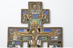 cross, The Crucifixion of Christ with saints, copper alloy, 5-color enamel, Russia, the 2nd half of...