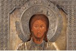 icon, Jesus Christ Pantocrator, board, painting, silver oklad, 84 standard, St. Petersburg, Russia,...