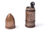 зажигалка, "Пуля", бронза, Латвия, 30-е годы 20го века, 6.2 см, вес 62.7 г...