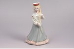 figurine, A girl in traditional costume with reed, porcelain, Riga (Latvia), USSR, Riga porcelain fa...