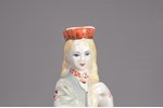 statuete, Tautu meita ar niedrēm, porcelāns, Rīga (Latvija), PSRS, Rīgas porcelāna rūpnīca, modeļa a...