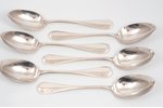 set of soup spoons, silver, 84 standard, 495.7 g, 21.5 cm, Iganty Sazikov's firm "Sazikov", 1879, Mo...