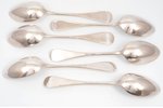 set of soup spoons, silver, 84 standard, 495.7 g, 21.5 cm, Iganty Sazikov's firm "Sazikov", 1879, Mo...