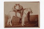 фотография, Латвийская армия, вдвоем на коне, Латвия, 20-30е годы 20-го века, 12x8.8 см...