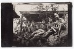 фотография, Олайне, офицеры 1-го Даугавгривского полка, Латвия, Российская империя, 1917 г., 13.8x8....