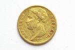 Francija, 20 franki, 1812 g., "Napoleons I", zelts, 900 prove, 6.45161 g, tīra zelta svars 5.806 g,...
