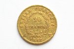 Франция, 20 франков, 1812 г., "Наполеон I", золото, 900 проба, 6.45161 г, вес чистого золота 5.806 г...