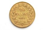 France, 20 francs, 1834, Louis Philippe I, gold, fineness 900, 6.45161 g, fine gold weight 5.806 g,...