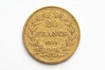 France, 20 francs, 1841, Louis Philippe I, gold, fineness 900, 6.45161 g, fine gold weight 5.806 g,...