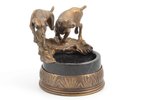 figurative composition-ashtray, "Hunting dogs", bronze, marble, h 12.5 cm, weight 2250 g., the 1st h...