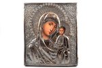 ikona, Kazaņas Dievmāte, dēlis, sudrabs, gleznojums, 84 prove, Maskava, Krievijas impērija, 1873 g.,...