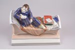 figurine, inkwell "Pushkin at work", porcelain, USSR, LFZ - Lomonosov porcelain factory, molder - N....