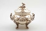 sugar-bowl, silver, 84 standard, 491.85 g, engraving, gilding, silver stamping, 22 cm, George Heinri...