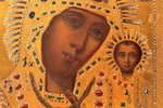 icon, Our Lady of Kazan, board, painting, gold leafy, Russia, the end of the 19th century, 22.2 x 26...