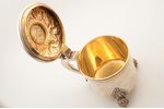 пивная кружка, серебро, "Густав II Адольф — король Швеции", 830 проба, 1066 г, золочение, чеканка, H...