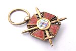 miniature badge, the Order of Saint Anna with swords, gold, 56 standard, Russia, the end of 19th cen...