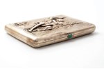 cigarette case, silver, Swings, 84 standard, 229.7 g, gilding, 11.5 x 7.8 x 1.5 cm, 1908-1917, Mosco...
