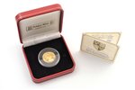 Isle of Man, 1/5 crown, 2000, 100th Birthday of the Queen Mother, gold, fineness 999.9, 6.22 g, fine...