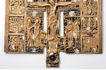 cross, Large Patriarchal crucifix, Guslitsy, copper alloy, 2-color enamel, Russia, the middle of the...