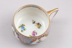 coffee steam, porcelain, Rosenthal, hand-painted, Germany, the 30-40ties of 20th cent., cup's height...