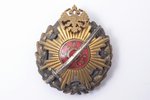 badge, Latvian Riflemen regiment, LSP, silver, bronze, Latvia, 20ies of 20th cent., 47.3 х 40.5 mm...