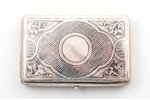 cigarette case, silver, 84 standard, 136.5 g, niello enamel, gilding, 10.8 x 7 x 2.1 cm, 1908-1917,...